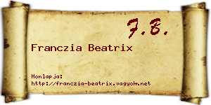 Franczia Beatrix névjegykártya