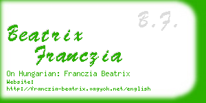 beatrix franczia business card